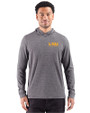 LSU Tigers Alumni Cutter & Buck Adapt Recycled Soft Knit Stripe Mens Hooded Pullover Black Heather Front