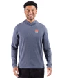 Auburn Tigers Alumni Cutter & Buck Adapt Recycled Soft Knit Stripe Mens Big & Tall Hooded Pullover Navy Blue Heather Front