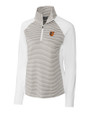 Baltimore Orioles Cutter & Buck Forge Tonal Stripe Stretch Half Zip Womens Top White/Polished Mannequin