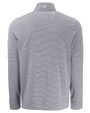 Miami University RedHawks - Cutter & Buck Adapt Recycled Soft Knit Stripe Mens Quarter Zip Pullover  Black Heather/White Mannequin Back