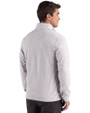 Texas Rio Grande Valley Vaqueros Cutter & Buck Adapt Recycled Soft Knit Stripe Mens Big & Tall Quarter Zip Pullover Polished Heather/White Back