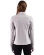 Duke Blue Devils - Cutter & Buck Adapt Recycled Soft Knit Stripe Womens Quarter Zip Pullover Polished Heather/White Back