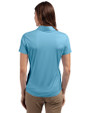 Atlanta Braves Cutter & Buck Prospect Eco Textured Stretch Recycled Womens Short Sleeve Polo Atlas Light Blue Back