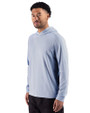 Florida Gators Cutter & Buck Adapt Recycled Soft Knit Stripe Mens Hooded Pullover Tour Blue Heather/White Side