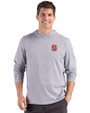 NC State Wolfpack Cutter & Buck Adapt Recycled Soft Knit Stripe Mens Hooded Pullover Black Heather/White Front