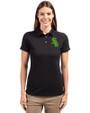 Chicago White Sox Cutter & Buck Advantage Eco Tri-Blend Pique Womens Polo Black Front