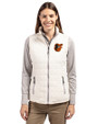 Baltimore Orioles Cutter & Buck Rainier Recycled Insulated Puffer Womens Full Zip Vest Coconut Front