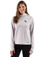 Louisiana Tech Bulldogs Cutter & Buck Adapt Recycled Soft Knit Stripe Womens Hooded Pullover Polished Heather/White Front