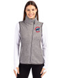 Chicago Cubs Cutter & Buck Mainsail Sweater Knit Womens Asymmetrical Vest Polished Heather Front