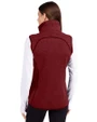 Cincinnati Reds Cutter & Buck Mainsail Sweater Knit Womens Asymmetrical Vest Cardinal Red Heather Back