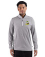 Oregon Ducks Cutter & Buck Adapt Recycled Soft Knit Stripe Mens Quarter Zip Pullover  Black Heather/White Front