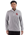 Oklahoma Sooners  Cutter & Buck Adapt Recycled Soft Knit Stripe Mens Quarter Zip Pullover  Black Heather/White Front