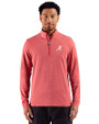 Alabama Crimson Tide Cutter & Buck Adapt Recycled Soft Knit Stripe Mens Quarter Zip Pullover  Cardinal Red Heather Front