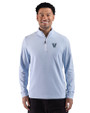 Villanova Wildcats Cutter & Buck Adapt Recycled Soft Knit Stripe Mens Quarter Zip Pullover  Atlas Heather/White Front