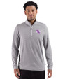 Stephen F Austin Lumberjacks Cutter & Buck Adapt Recycled Soft Knit Stripe Mens Quarter Zip Pullover  Black Heather/White Front