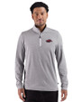 Arkansas Razorbacks Cutter & Buck Adapt Recycled Soft Knit Stripe Mens Quarter Zip Pullover  Black Heather/White Front