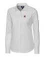 Chicago Cubs Cutter & Buck Stretch Oxford Womens Long Sleeve Dress Shirt White Mannequin