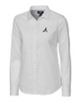 Atlanta Braves Cutter & Buck Stretch Oxford Womens Long Sleeve Dress Shirt White Mannequin
