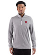 Rutgers Scarlet Knights Cutter & Buck Adapt Recycled Soft Knit Stripe Mens Quarter Zip Pullover  Black Heather/White Front