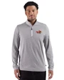 Illinois State Redbirds Cutter & Buck Adapt Recycled Soft Knit Stripe Mens Quarter Zip Pullover  Black Heather/White Front