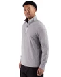 Indiana State Sycamores Cutter & Buck Adapt Recycled Soft Knit Stripe Mens Quarter Zip Pullover  Black Heather/White Side