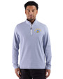 San Jose State Spartans Cutter & Buck Adapt Recycled Soft Knit Stripe Mens Quarter Zip Pullover  Tour Blue Heather/White Front