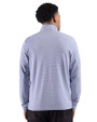 San Jose State Spartans Cutter & Buck Adapt Recycled Soft Knit Stripe Mens Quarter Zip Pullover  Tour Blue Heather/White Back