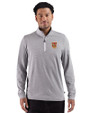 Tuskegee Golden Tigers Cutter & Buck Adapt Recycled Soft Knit Stripe Mens Quarter Zip Pullover  Black Heather/White Front