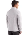 Penn State Nittany Lions Cutter & Buck Adapt Recycled Soft Knit Stripe Mens Big & Tall Quarter Zip Pullover Polished Heather/White Back