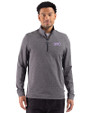 TCU Horned Frogs Cutter & Buck Adapt Recycled Soft Knit Stripe Mens Big & Tall Quarter Zip Pullover Black Heather Front