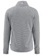 Delaware State Hornets Cutter & Buck Adapt Recycled Soft Knit Stripe Womens Quarter Zip Pullover Black Heather/White Mannequin Back