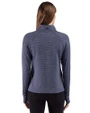 UNC Wilmington Seahawks - Cutter & Buck Adapt Recycled Soft Knit Stripe Womens Quarter Zip Pullover Navy Blue Heather Back