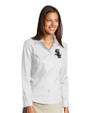 Chicago White Sox Cutter & Buck Epic Easy Care Fine Twill Womens Long Sleeve Dress Shirt White Front