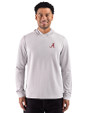 Alabama Crimson Tide Cutter & Buck Adapt Recycled Soft Knit Stripe Mens Hooded Pullover Polished Heather/White Front