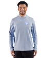 Kentucky Wildcats Cutter & Buck Adapt Recycled Soft Knit Stripe Mens Hooded Pullover Tour Blue Heather/White Front