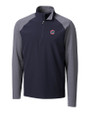 Chicago Cubs Cutter & Buck Response Lightweight Hybrid Quarter Zip Mens Pullover Windbreaker Liberty Navy Mannequin