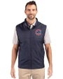 Chicago Cubs Cutter & Buck Stealth Hybrid Quilted Mens Windbreaker Vest Liberty Navy Front