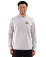 LSU Tigers Cutter & Buck Adapt Recycled Soft Knit Stripe Mens Big & Tall Hooded Pullover Polished Heather/White Front