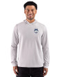 UConn Huskies - Cutter & Buck Adapt Recycled Soft Knit Stripe Mens Big & Tall Hooded Pullover Polished Heather/White Front