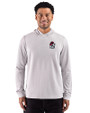 Georgia Bulldogs Cutter & Buck Adapt Recycled Soft Knit Stripe Mens Big & Tall Hooded Pullover Polished Heather/White Front