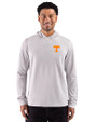 Tennessee Volunteers Cutter & Buck Adapt Recycled Soft Knit Stripe Mens Big & Tall Hooded Pullover Polished Heather/White Front