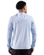 Ole Miss Rebels Cutter & Buck Adapt Recycled Soft Knit Stripe Mens Big & Tall Hooded Pullover Atlas Heather/White Back