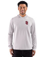 St Johns Red Storm Cutter & Buck Adapt Recycled Soft Knit Stripe Mens Big & Tall Hooded Pullover Polished Heather/White Front