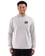 Montana Grizzlies Cutter & Buck Adapt Recycled Soft Knit Stripe Mens Big & Tall Hooded Pullover Polished Heather/White Front