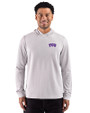 TCU Horned Frogs Cutter & Buck Adapt Recycled Soft Knit Stripe Mens Big & Tall Hooded Pullover Polished Heather/White Front
