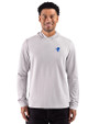 Seton Hall Pirates Cutter & Buck Adapt Recycled Soft Knit Stripe Mens Big & Tall Hooded Pullover Polished Heather/White Front