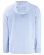 Tulane Green Wave Cutter & Buck Adapt Recycled Soft Knit Stripe Mens Big & Tall Hooded Pullover Atlas Heather/White Mannequin Back