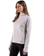 Dayton Flyers Cutter & Buck Adapt Recycled Soft Knit Stripe Womens Hooded Pullover Polished Heather/White Side