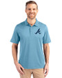 Atlanta Braves Cutter & Buck Forge Stretch Mens Polo Atlas Light Blue Front