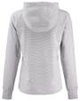 Fresno State Bulldogs Cutter & Buck Adapt Recycled Soft Knit Stripe Womens Hooded Pullover Polished Heather/White Mannequin Back